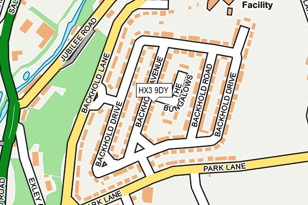 HX3 9DY map - OS OpenMap – Local (Ordnance Survey)