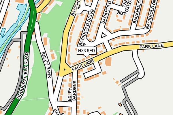 HX3 9ED map - OS OpenMap – Local (Ordnance Survey)