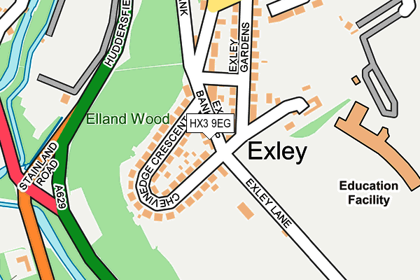 HX3 9EG map - OS OpenMap – Local (Ordnance Survey)