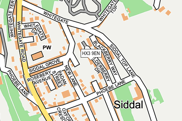 HX3 9EN map - OS OpenMap – Local (Ordnance Survey)