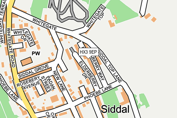 HX3 9EP map - OS OpenMap – Local (Ordnance Survey)