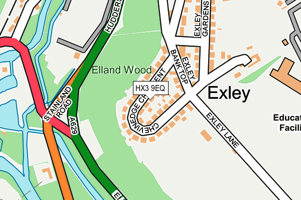 HX3 9EQ map - OS OpenMap – Local (Ordnance Survey)