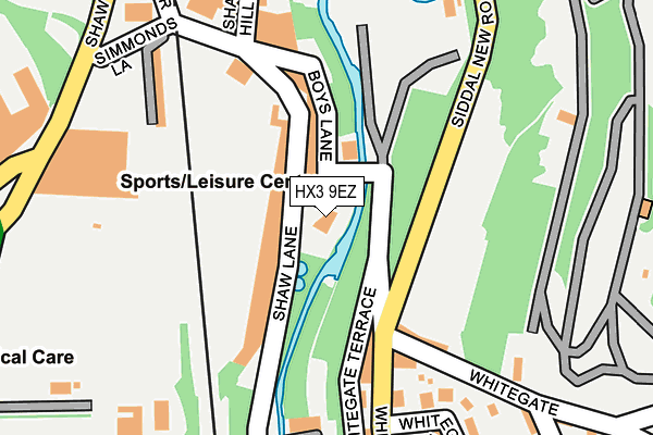 HX3 9EZ map - OS OpenMap – Local (Ordnance Survey)