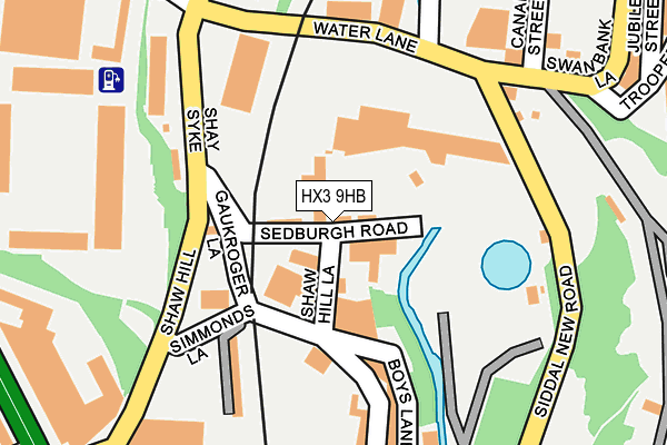 HX3 9HB map - OS OpenMap – Local (Ordnance Survey)