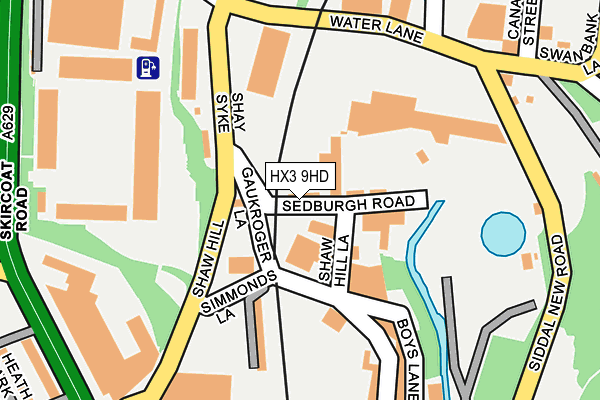 HX3 9HD map - OS OpenMap – Local (Ordnance Survey)