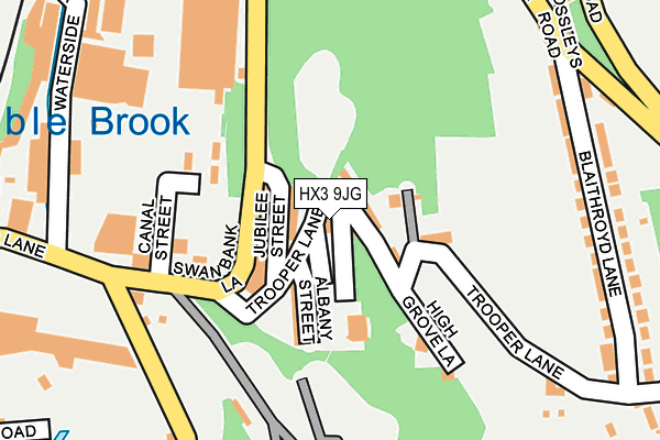 HX3 9JG map - OS OpenMap – Local (Ordnance Survey)