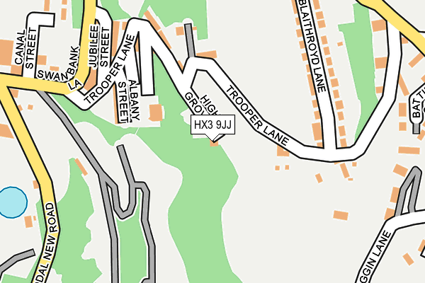 HX3 9JJ map - OS OpenMap – Local (Ordnance Survey)