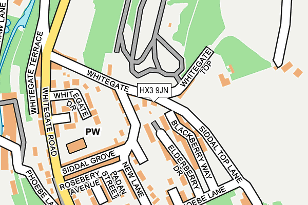 HX3 9JN map - OS OpenMap – Local (Ordnance Survey)