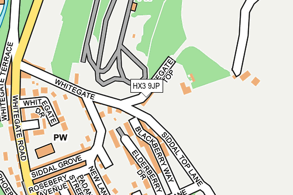 HX3 9JP map - OS OpenMap – Local (Ordnance Survey)