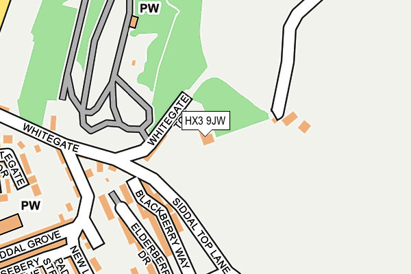 HX3 9JW map - OS OpenMap – Local (Ordnance Survey)