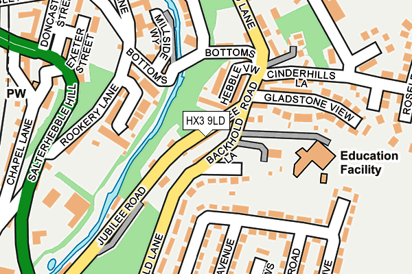 HX3 9LD map - OS OpenMap – Local (Ordnance Survey)