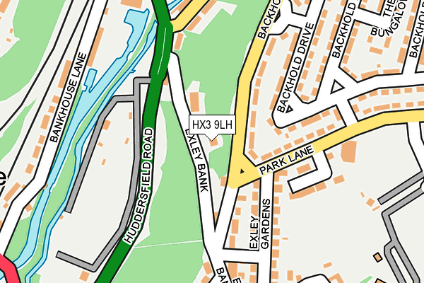 HX3 9LH map - OS OpenMap – Local (Ordnance Survey)