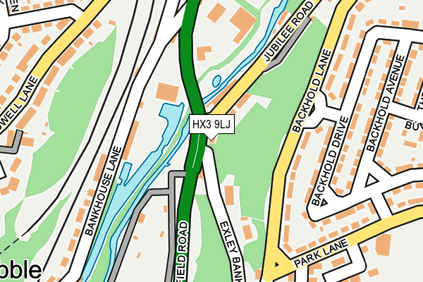 HX3 9LJ map - OS OpenMap – Local (Ordnance Survey)