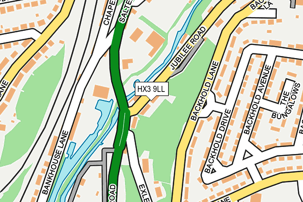 HX3 9LL map - OS OpenMap – Local (Ordnance Survey)