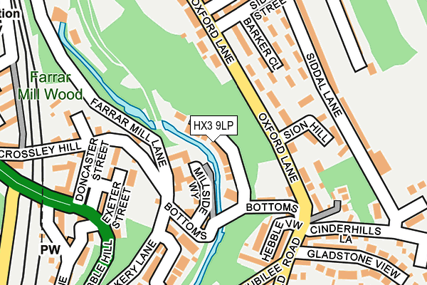 HX3 9LP map - OS OpenMap – Local (Ordnance Survey)