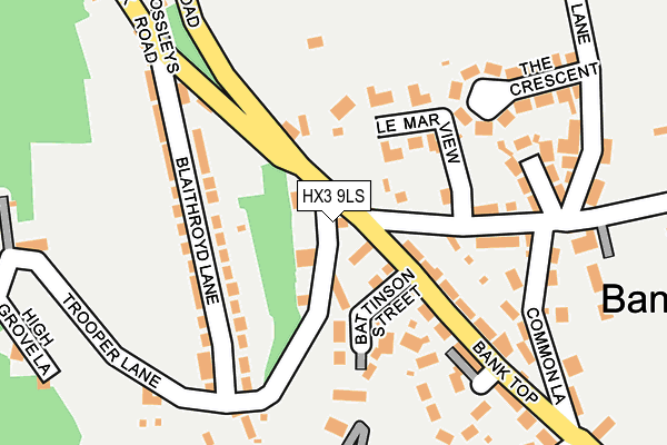 HX3 9LS map - OS OpenMap – Local (Ordnance Survey)