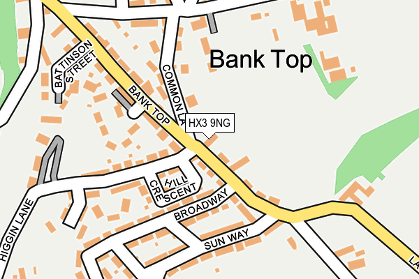 HX3 9NG map - OS OpenMap – Local (Ordnance Survey)