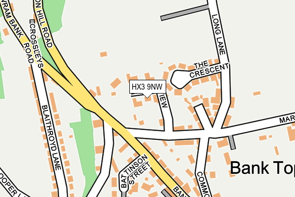 HX3 9NW map - OS OpenMap – Local (Ordnance Survey)