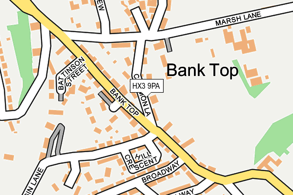 HX3 9PA map - OS OpenMap – Local (Ordnance Survey)