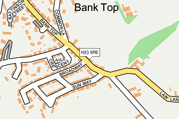 HX3 9PB map - OS OpenMap – Local (Ordnance Survey)