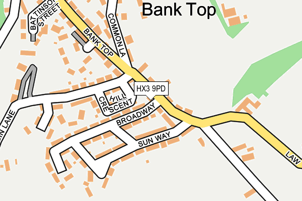 HX3 9PD map - OS OpenMap – Local (Ordnance Survey)