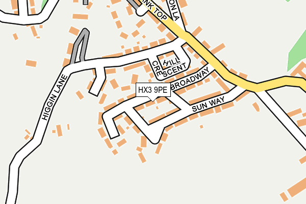 HX3 9PE map - OS OpenMap – Local (Ordnance Survey)