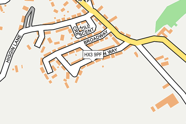 HX3 9PF map - OS OpenMap – Local (Ordnance Survey)