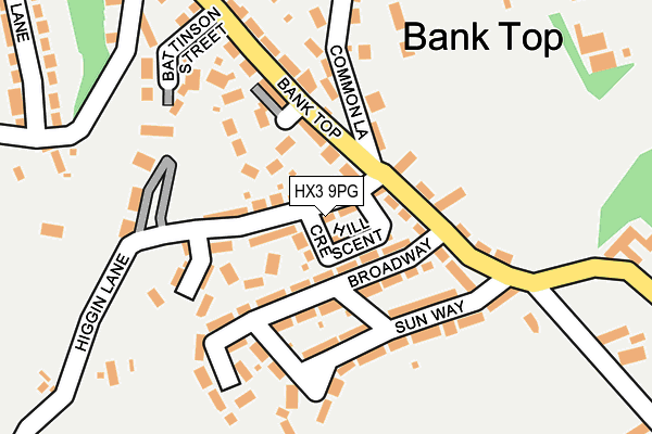 HX3 9PG map - OS OpenMap – Local (Ordnance Survey)
