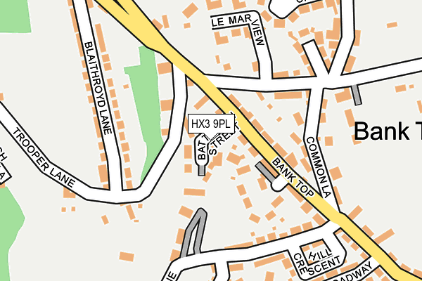 HX3 9PL map - OS OpenMap – Local (Ordnance Survey)