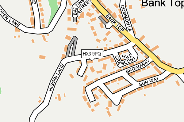 HX3 9PQ map - OS OpenMap – Local (Ordnance Survey)