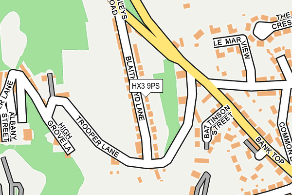 HX3 9PS map - OS OpenMap – Local (Ordnance Survey)