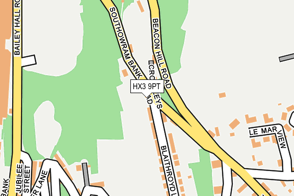 HX3 9PT map - OS OpenMap – Local (Ordnance Survey)