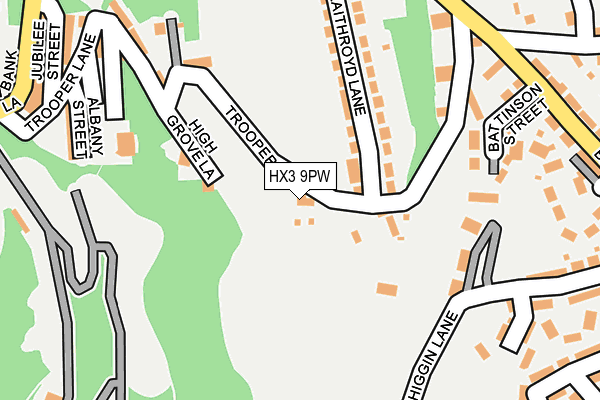 HX3 9PW map - OS OpenMap – Local (Ordnance Survey)