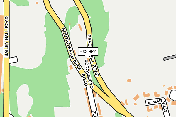 HX3 9PY map - OS OpenMap – Local (Ordnance Survey)