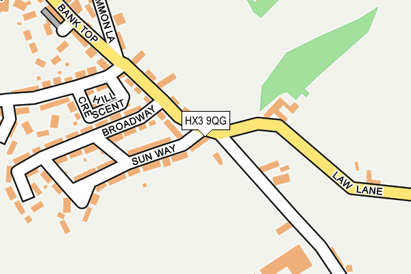 HX3 9QG map - OS OpenMap – Local (Ordnance Survey)