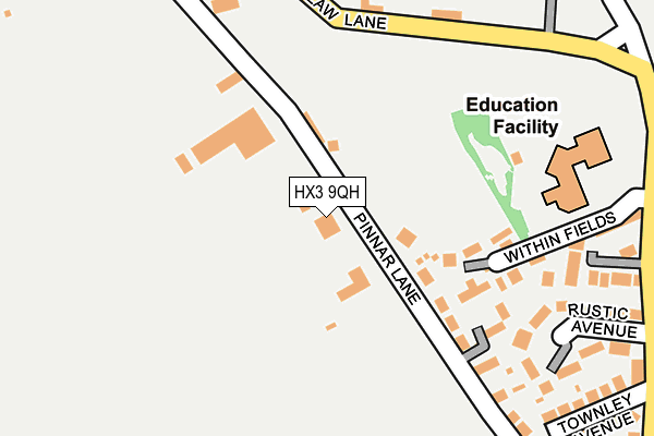 HX3 9QH map - OS OpenMap – Local (Ordnance Survey)