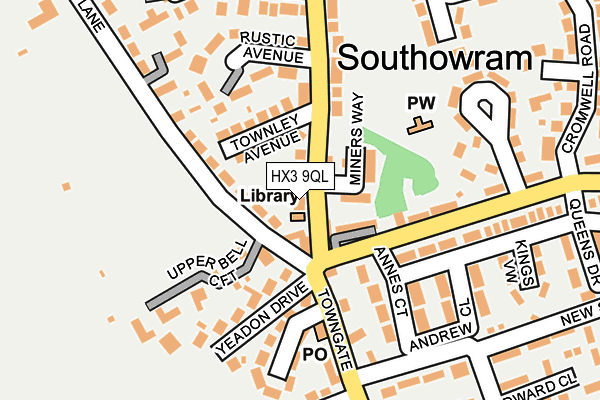HX3 9QL map - OS OpenMap – Local (Ordnance Survey)