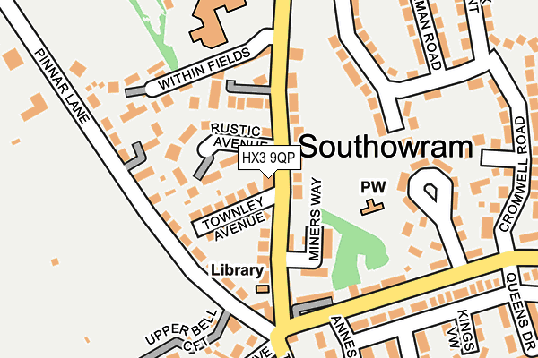 HX3 9QP map - OS OpenMap – Local (Ordnance Survey)