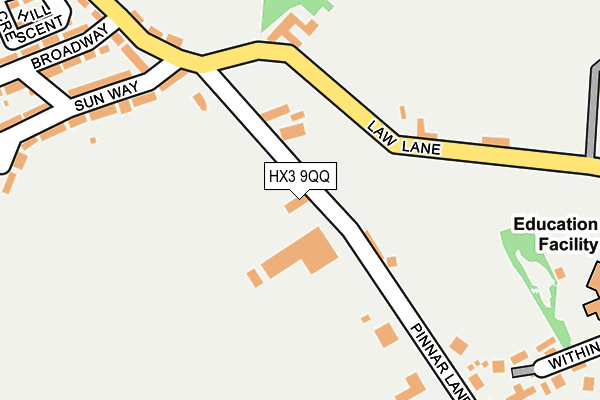 HX3 9QQ map - OS OpenMap – Local (Ordnance Survey)