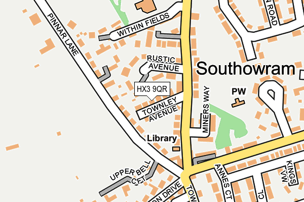 HX3 9QR map - OS OpenMap – Local (Ordnance Survey)