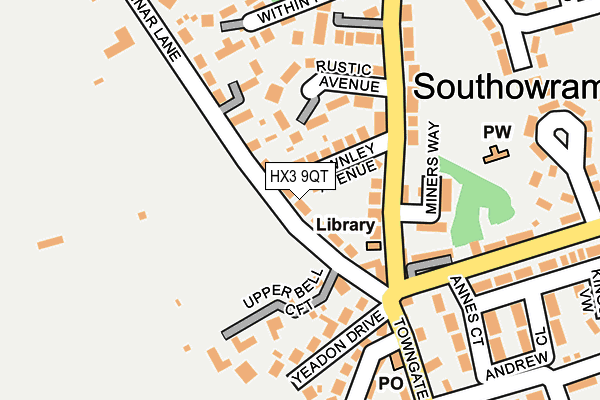 HX3 9QT map - OS OpenMap – Local (Ordnance Survey)