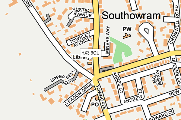 HX3 9QU map - OS OpenMap – Local (Ordnance Survey)