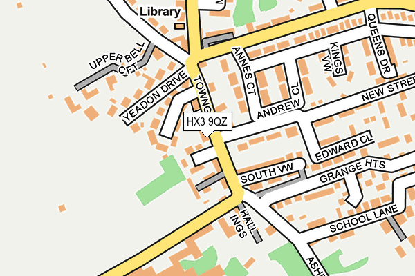 HX3 9QZ map - OS OpenMap – Local (Ordnance Survey)