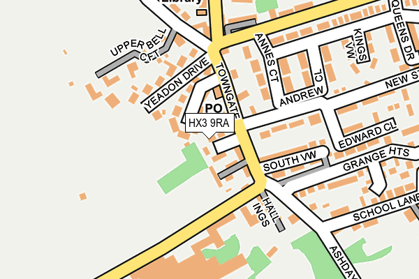 HX3 9RA map - OS OpenMap – Local (Ordnance Survey)