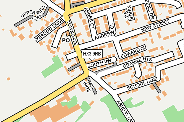HX3 9RB map - OS OpenMap – Local (Ordnance Survey)