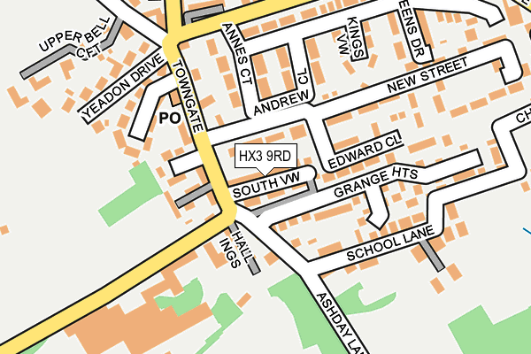 HX3 9RD map - OS OpenMap – Local (Ordnance Survey)