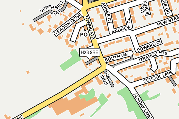 HX3 9RE map - OS OpenMap – Local (Ordnance Survey)