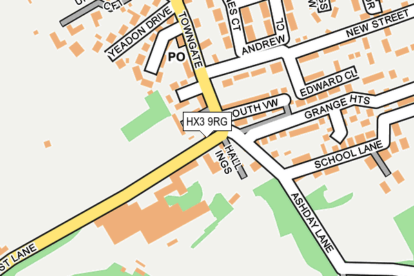 HX3 9RG map - OS OpenMap – Local (Ordnance Survey)