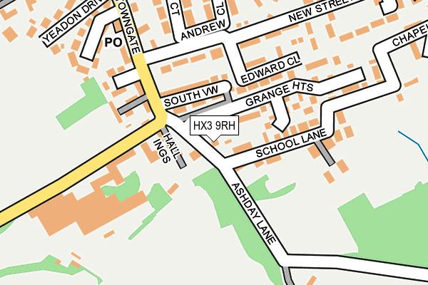 HX3 9RH map - OS OpenMap – Local (Ordnance Survey)