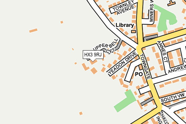 HX3 9RJ map - OS OpenMap – Local (Ordnance Survey)